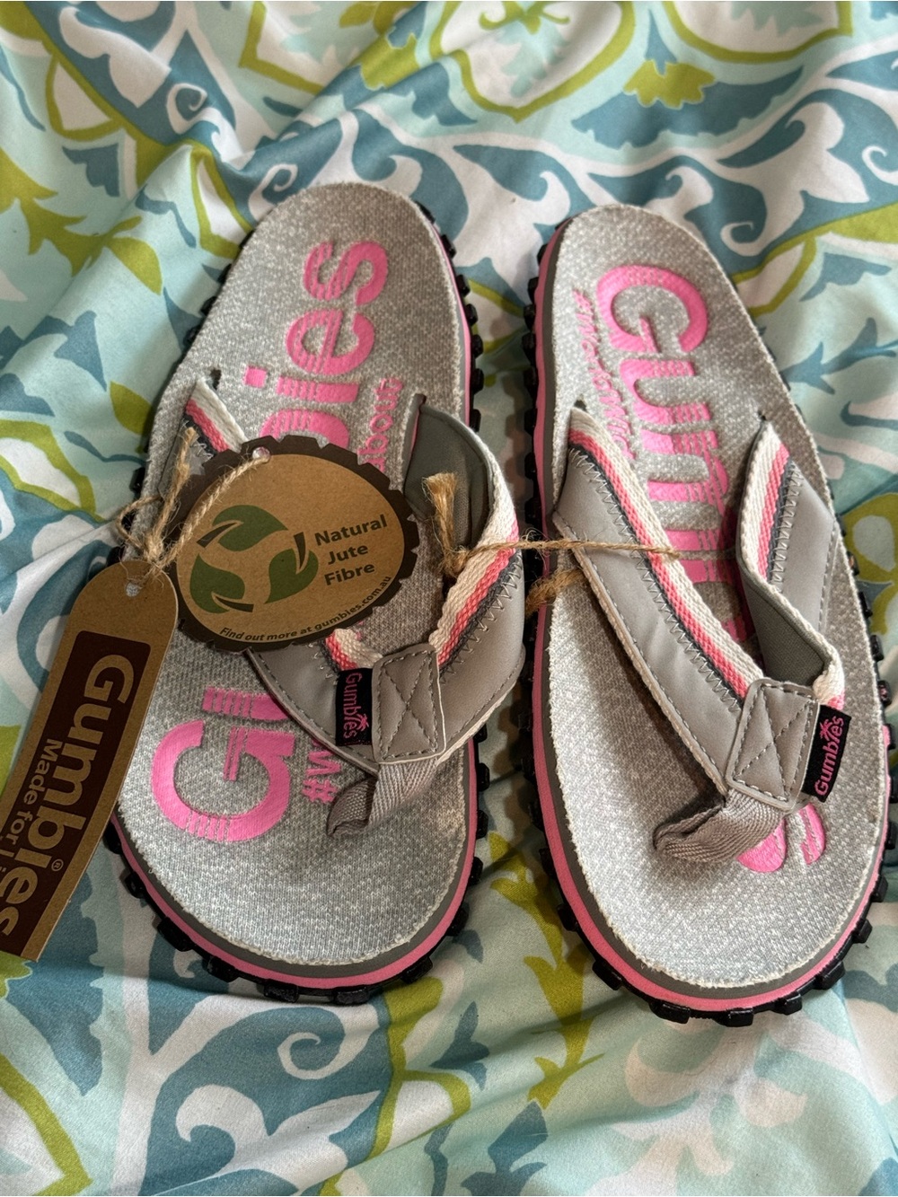 Gumbies flip flops.